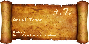 Antal Tomor névjegykártya